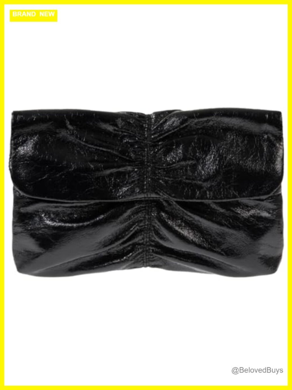 Faux Leather Envelope Clutch Purse with Crossbody Chain